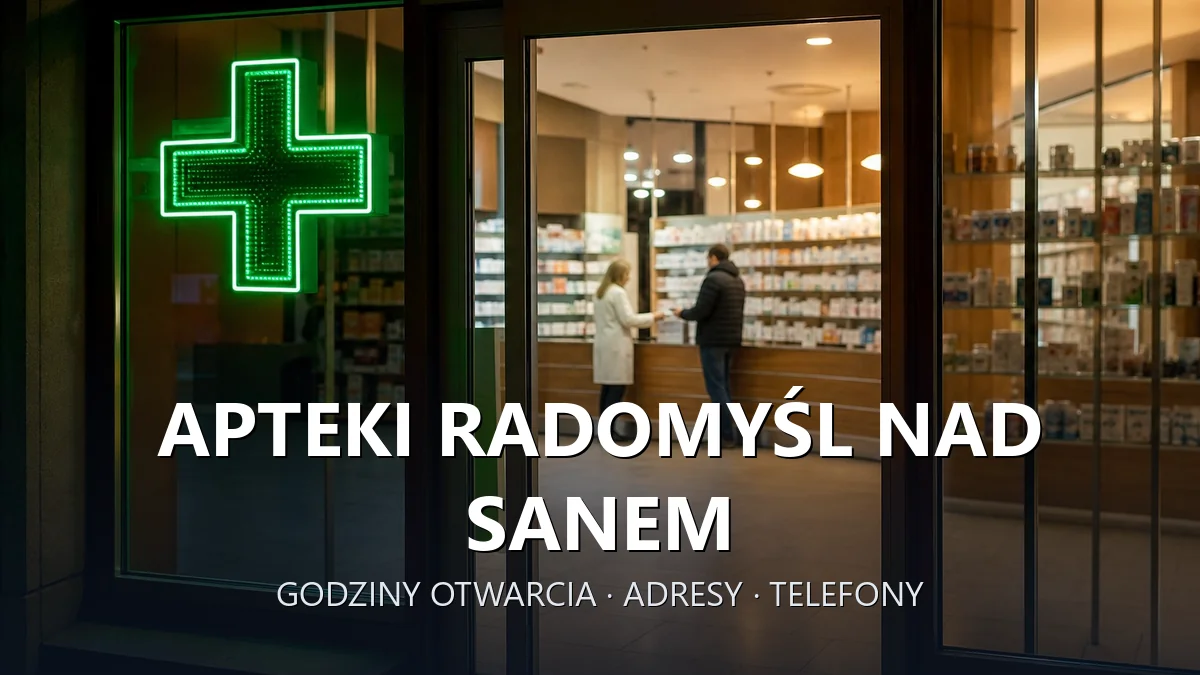 Apteki Radomyśl nad Sanem, powiat stalowowolski - adresy, telefony, godziny otwarcia