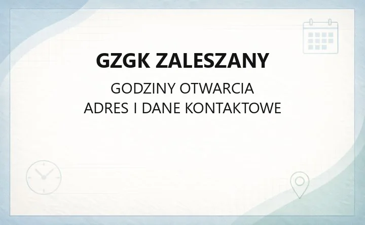 GZGK Zaleszany - kontakt, awarie, BOK i PSZOK
