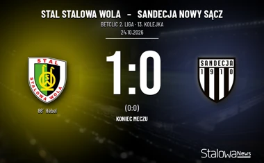 [PIŁKA NOŻNA] Betclic 2. liga: Stal Stalowa Wola – Sandecja Nowy Sącz 1:0. Hebel rozstrzygnął mecz w 86. minucie