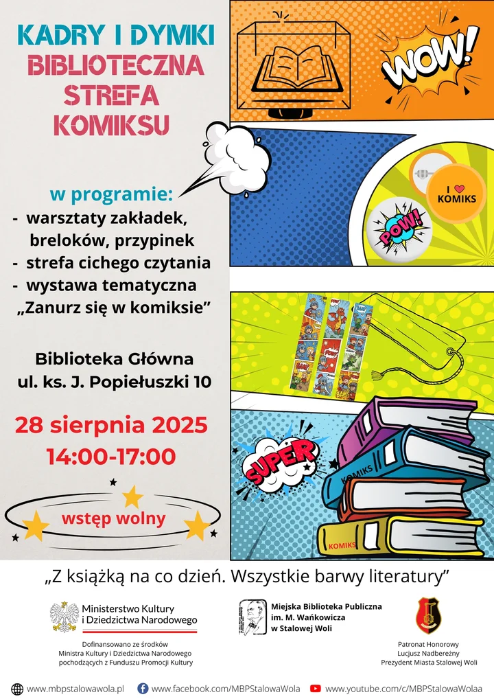 Piknik komiksowy „Kadry i Dymki” przed biblioteką