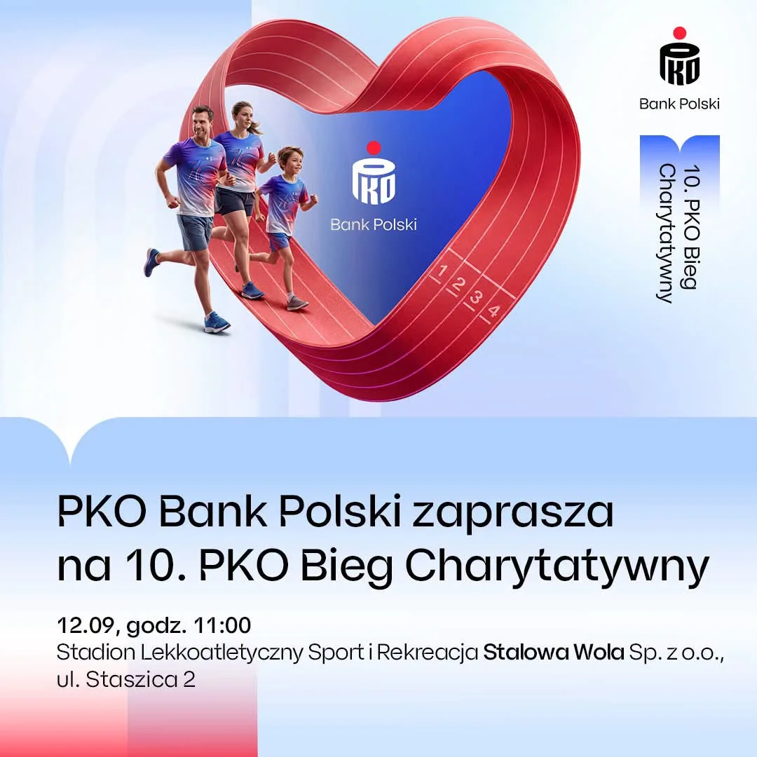 Grafika promocyjna wydarzenia Pobiegną dla zdrowia psychicznego dzieci i młodzieży. Charytatywne wydarzenie w Stalowej Woli