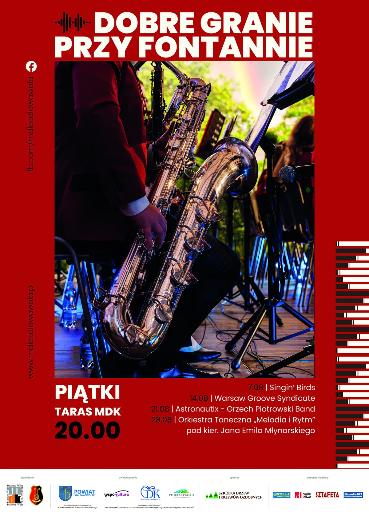 Grafika promocyjna wydarzenia Dobre Granie przy Fontannie ’26 – Sierpień