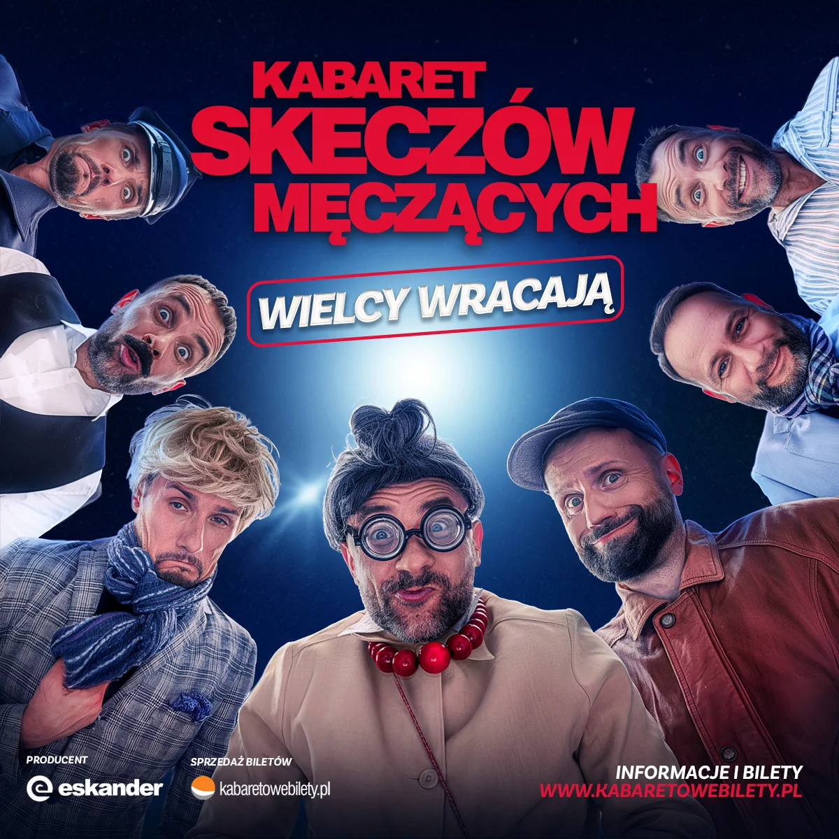 Grafika promocyjna wydarzenia Kabaret Skeczów Męczących – „Wielcy wracają”