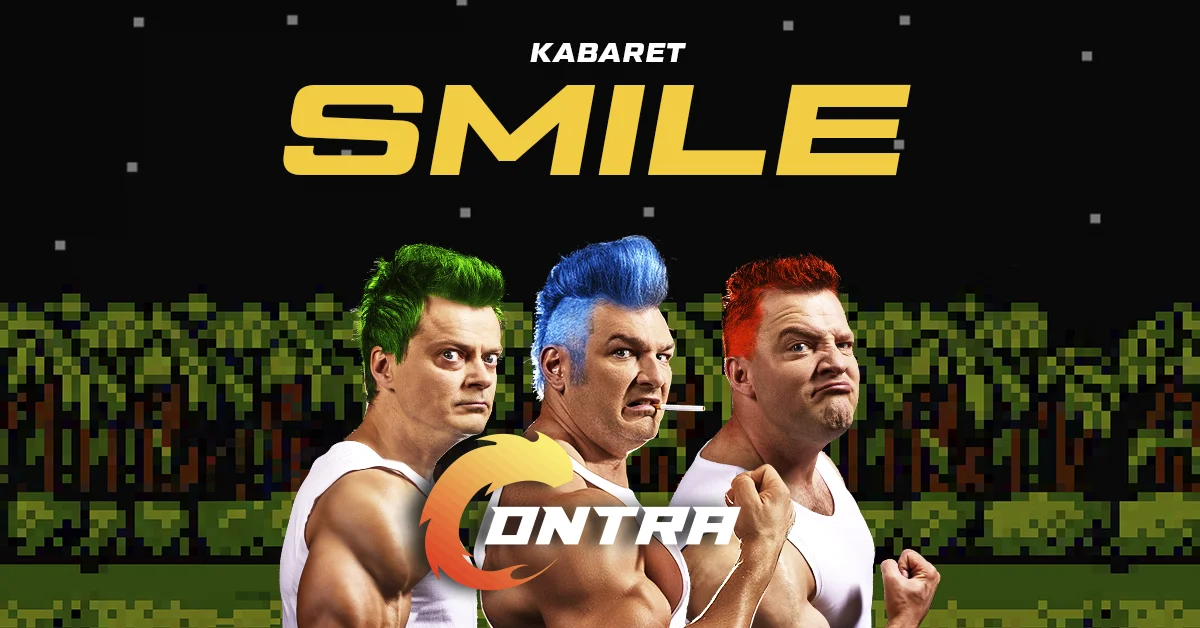 Grafika promocyjna wydarzenia Kabaret Smile z nowym programem "CONTRA" w Stalowej Woli