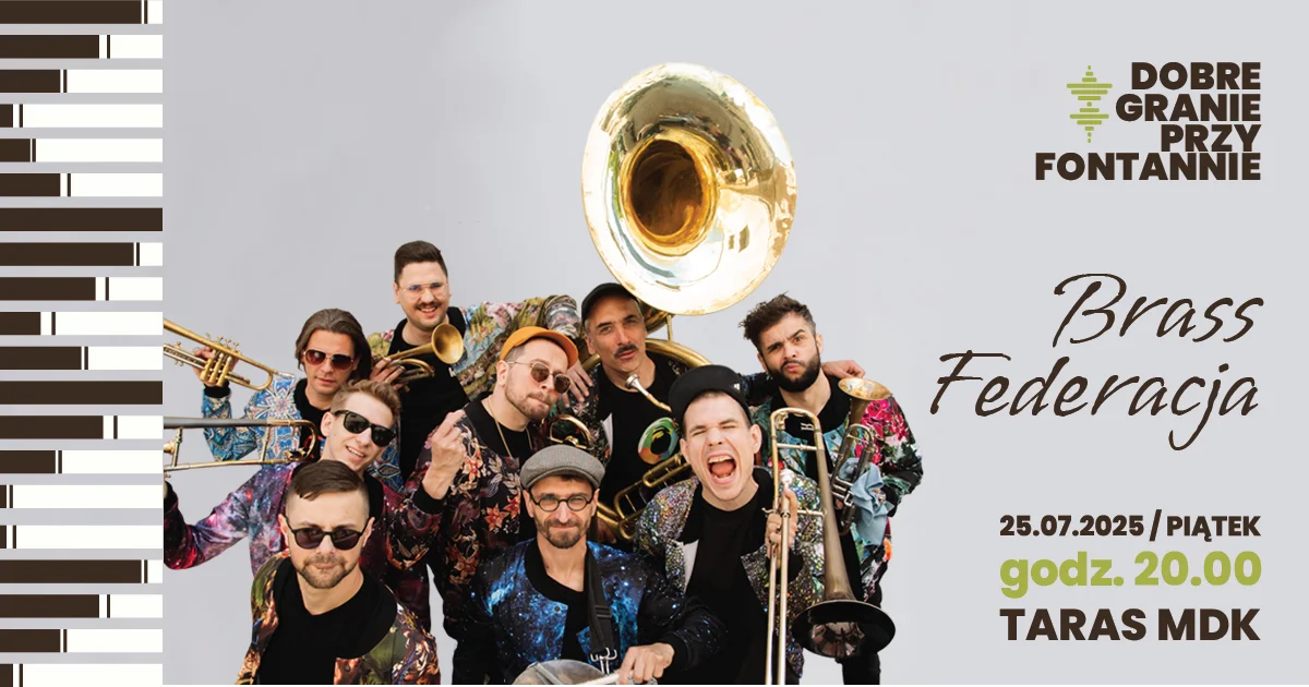 Grafika promocyjna wydarzenia Koncert Brass Federacji w Stalowej Woli – 25 lipca 2025
