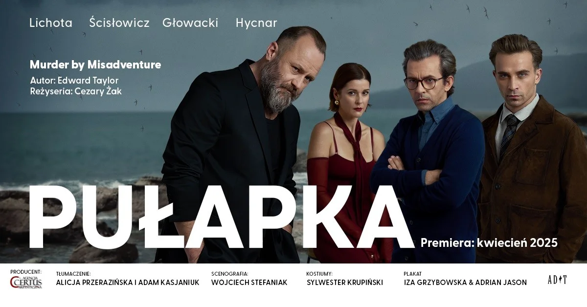 Grafika promocyjna wydarzenia Kryminał teatralny w Stalowej Woli – spektakl „Pułapka” w reżyserii Cezarego Żaka