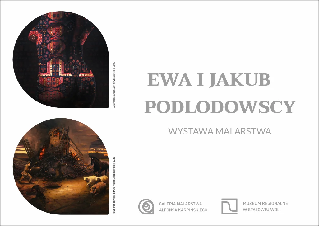 Grafika promocyjna wydarzenia Malarstwo Ewy i Jakuba Podlodowskich