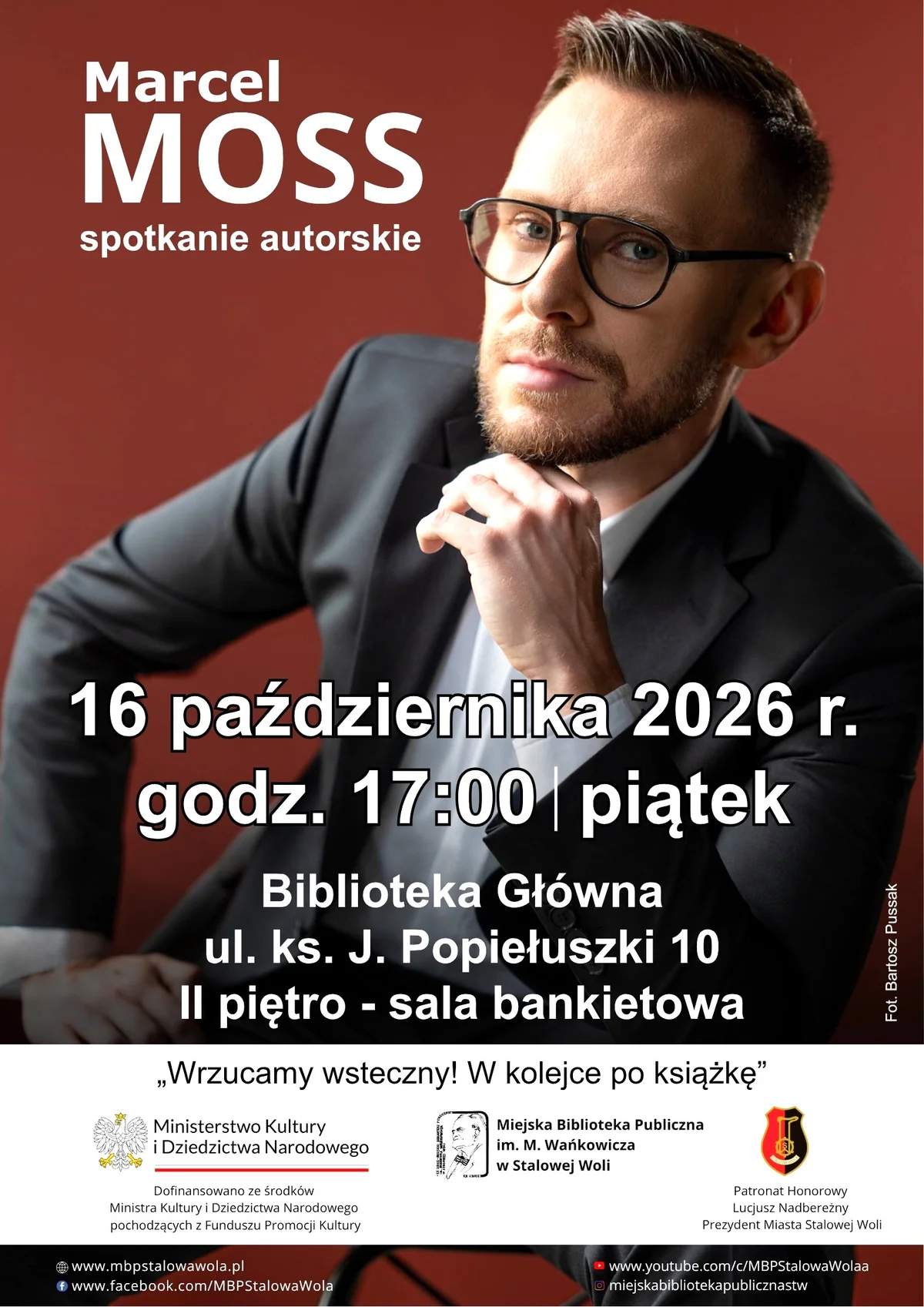Grafika promocyjna wydarzenia Spotkaj się z Marcelem Mossem