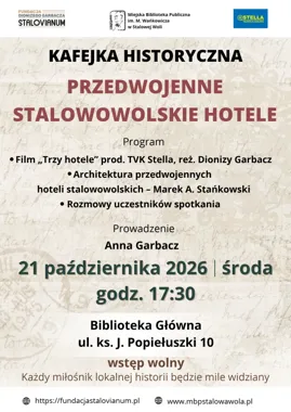 Grafika promocyjna wydarzenia Dawniej hotel, a dziś?