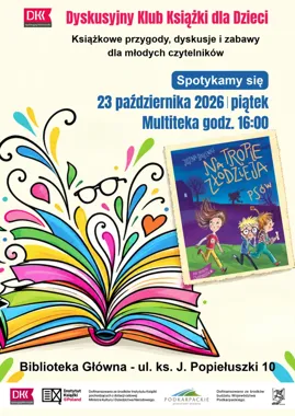 Grafika promocyjna wydarzenia Dyskusyjny Klub Książki dla Dzieci