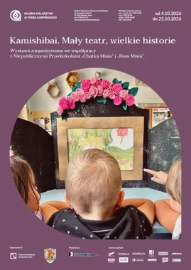 Grafika promocyjna wydarzenia Kamishibai. Mały teatr, wielkie historie