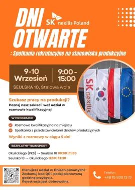 Grafika promocyjna wydarzenia SK nexilis Poland dni otwarte