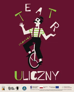 Grafika promocyjna wydarzenia Teatralne emocje na Tarasie MDK. Wieczór z Teatrem Ulicznym Feniks