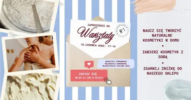 Grafika promocyjna wydarzenia Warsztaty Zielona Koza w Stalowej Woli: stwórz własne naturalne kosmetyki
