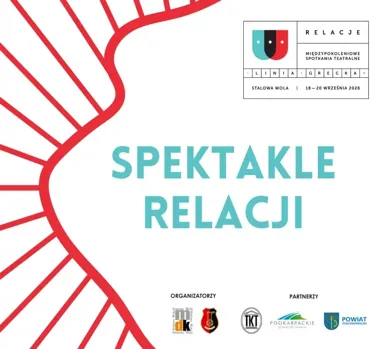 Grafika promocyjna wydarzenia Teatr łączy pokolenia. We wrześniu RELACJE w Stalowej Woli