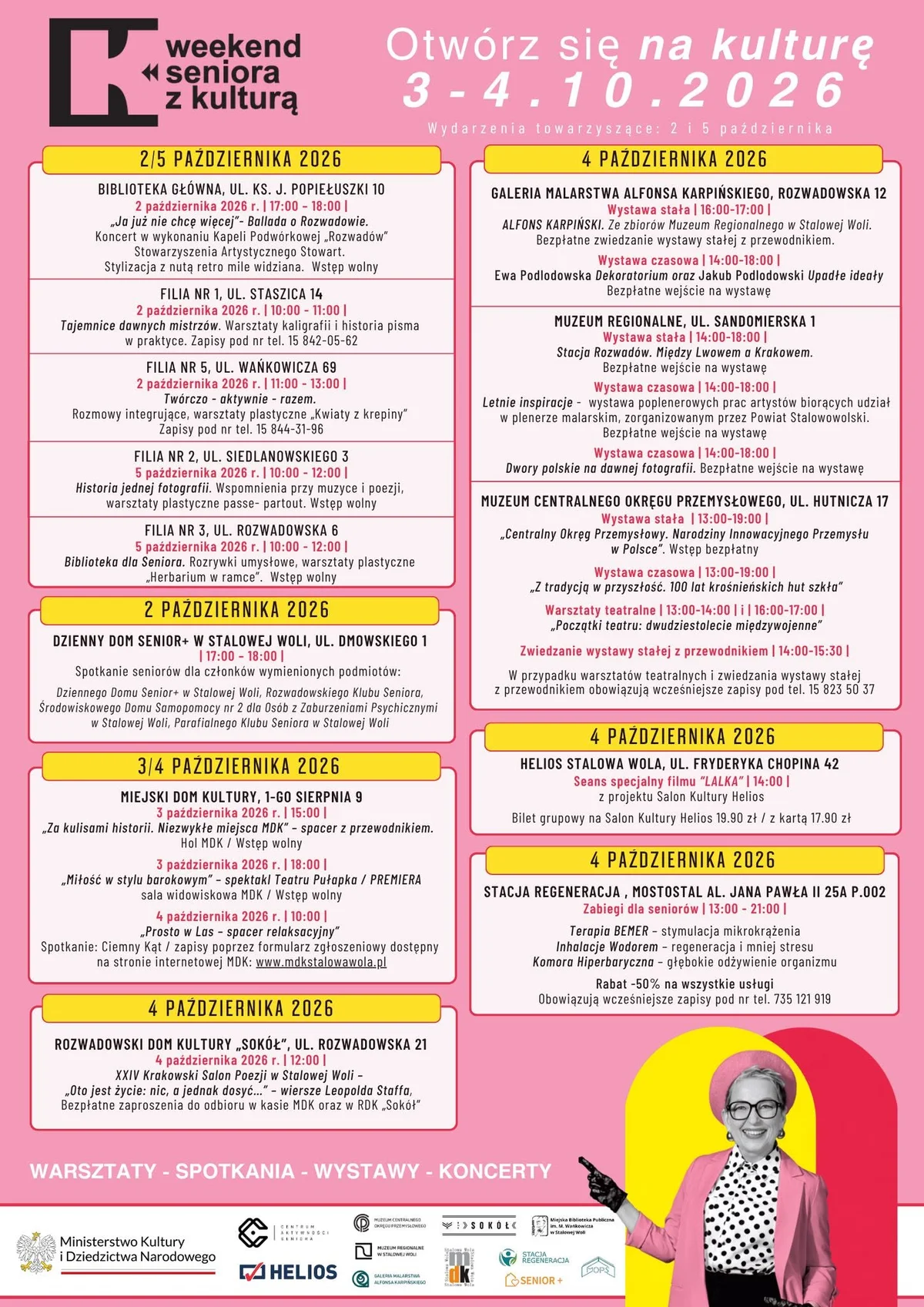 Grafika promocyjna wydarzenia Weekend Seniora z Kulturą w Stalowej Woli