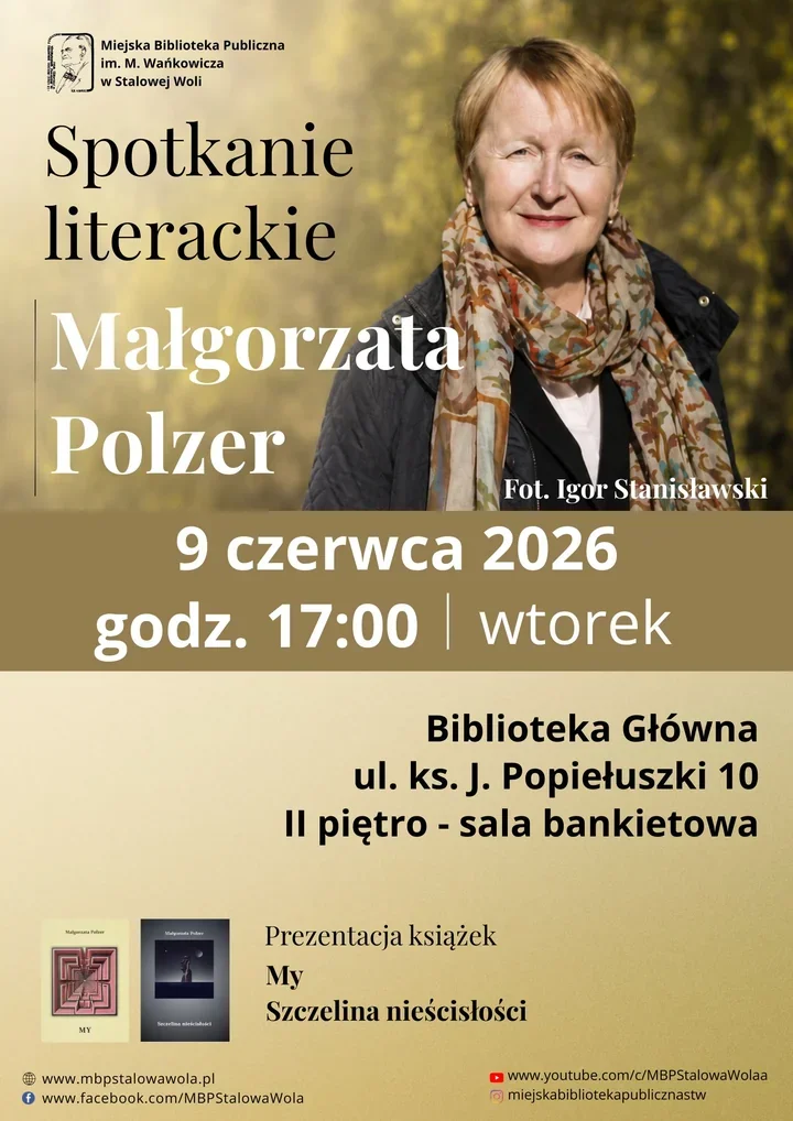 Rozwadów wraca do poezji. Małgorzata Polzer pokaże dwa tomiki w MBP