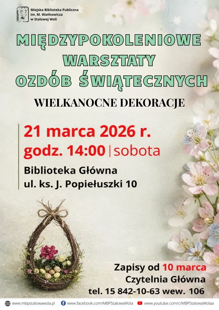 Rodzinne warsztaty wielkanocne w bibliotece - twórz z nami ozdoby