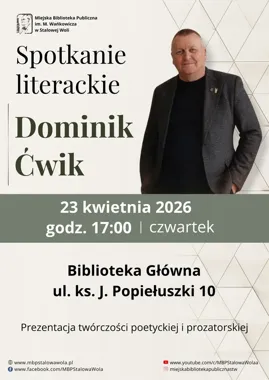 Dominik Ćwik wraca do Stalowej Woli z poezją, prozą i pamięcią domu
