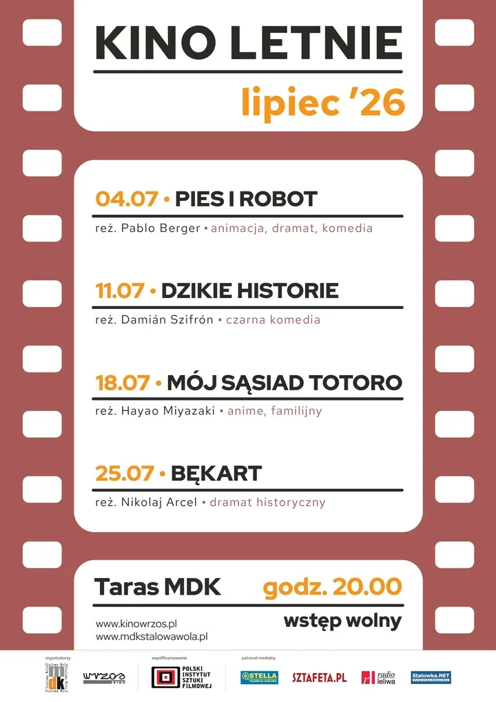 Kino Letnie wraca na taras MDK - lipcowe soboty z filmami pod gwiazdami