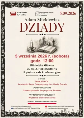 „Dziady” zabrzmią w bibliotece. Do czytania staną amatorskie teatry