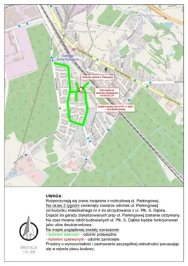 Rozbudowa ul. Parkingowej zamknęła fragment ulicy i zmieniła ruch na Dąbka