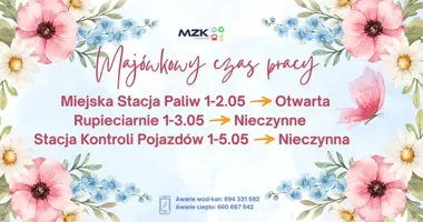 Majówka w MZK. Część punktów zamknięta, stacja paliw działa normalnie