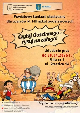 Dzieci z powiatu narysują Goscinnego. Biblioteka szykuje konkurs z nagrodami
